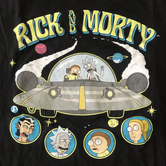 Rick And Morty Black Mens Short Sleeve T-shirt Size 3XL - Picture 3 of 12